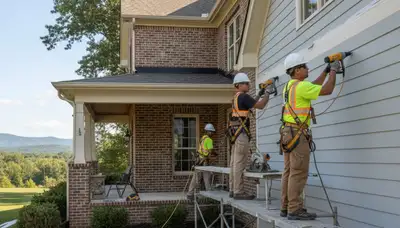 Vinyl siding installation for Knoxville, TN home exterior by a professional siding contractor
