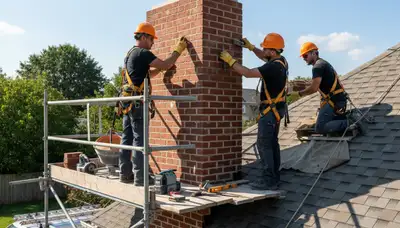 Knoxville, TN chimney repair by FX Remodeling & Exteriors for cracked masonry and mortar damage