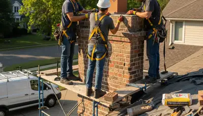 Knoxville, TN chimney repair by FX Remodeling & Exteriors for cracked masonry and storm damage