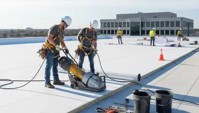 Knoxville, TN commercial roofing by FX Remodeling & Exteriors for flat and low-slope business buildings