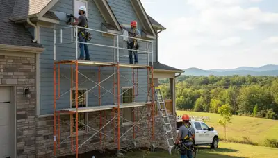 Vinyl siding installation in Knoxville, TN for a home exterior by a professional siding contractor