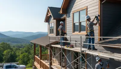 Knoxville, TN siding contractor installing vinyl siding on a home exterior