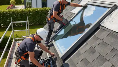 Skylight installation in Knoxville, TN by FX Remodeling & Exteriors on a residential roof